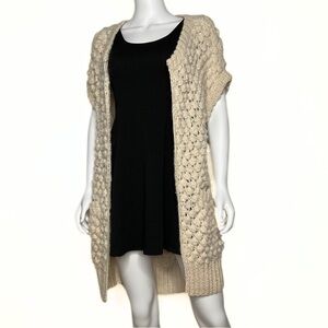 Augden NY 100% Alpaca Texture Sweater Duster Womens SZ L Soft Luxurious Cozy